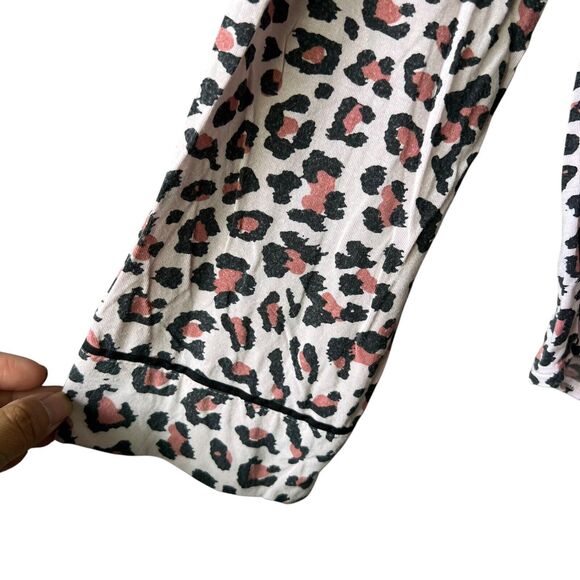 Victoria's Secret Heavenly Gown Pajama Shirt Dress Cheetah Print Button Up Sz M - Picture 8 of 12